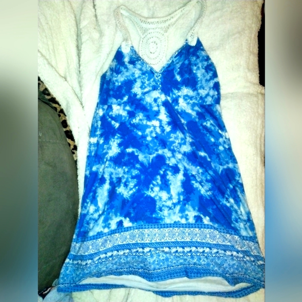 Beautiful blue and white dress